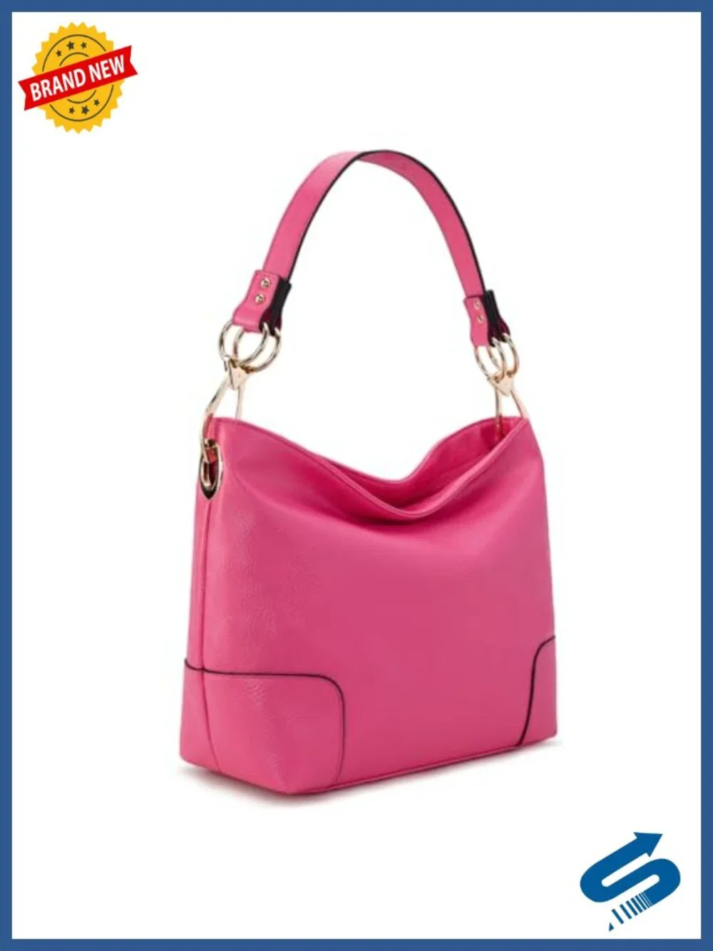 Faux Leather Hobo Bag Top Handle Satchel Shoulder Purse Bucket Handbag